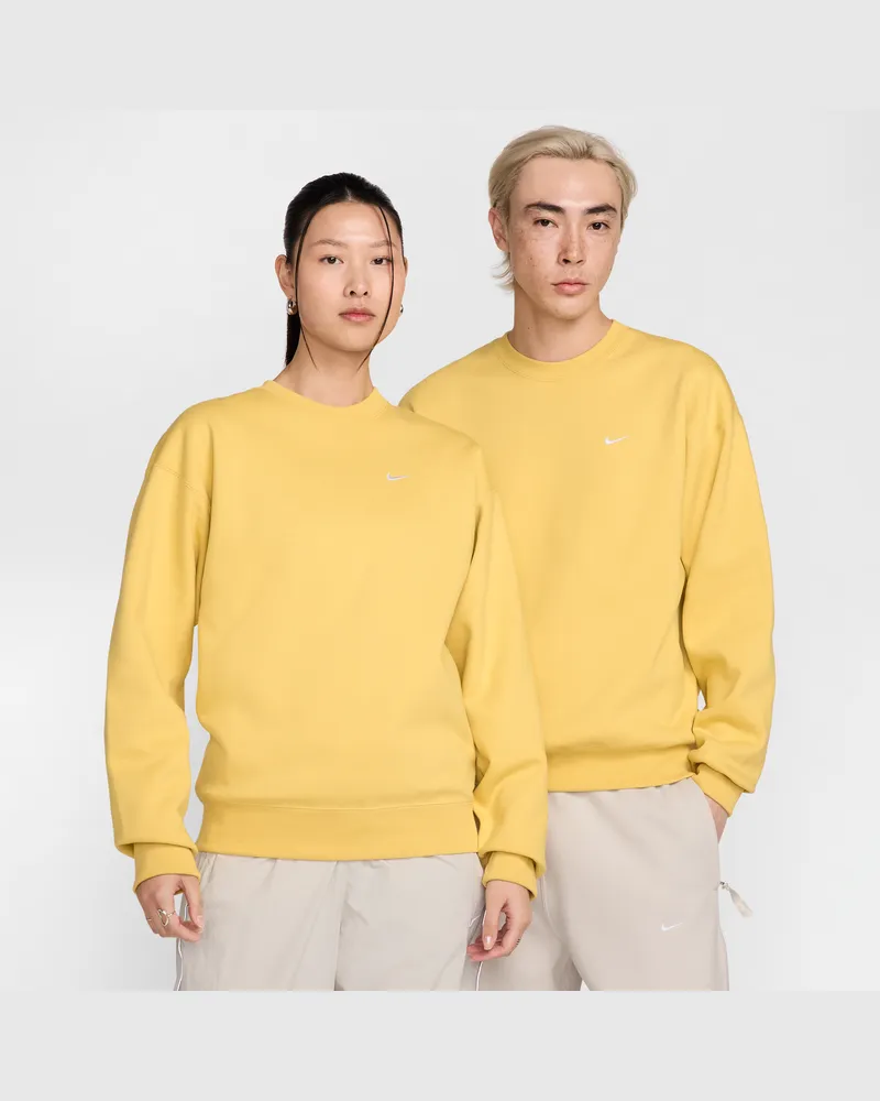 Nike Solo Swoosh Fleece-Rundhalsshirt für Herren - Gelb Gelb