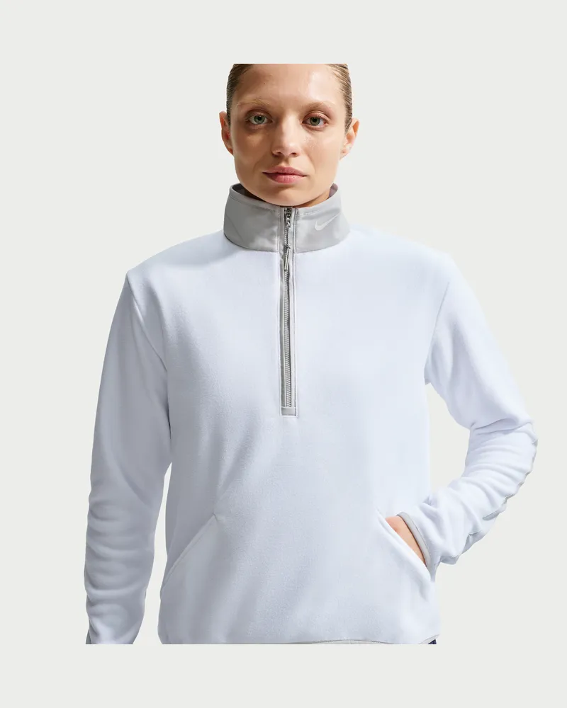 Nike Therma-FIT Victory Langarm-Golfoberteil mit Halbreißverschluss für Damen - Weiß Weiß