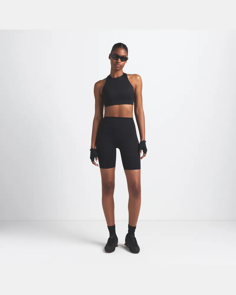 Nike SKIMS Matte Damen-Bike-Shorts mit hohem Taillenbund (ca. 18 cm) - Schwarz Schwarz