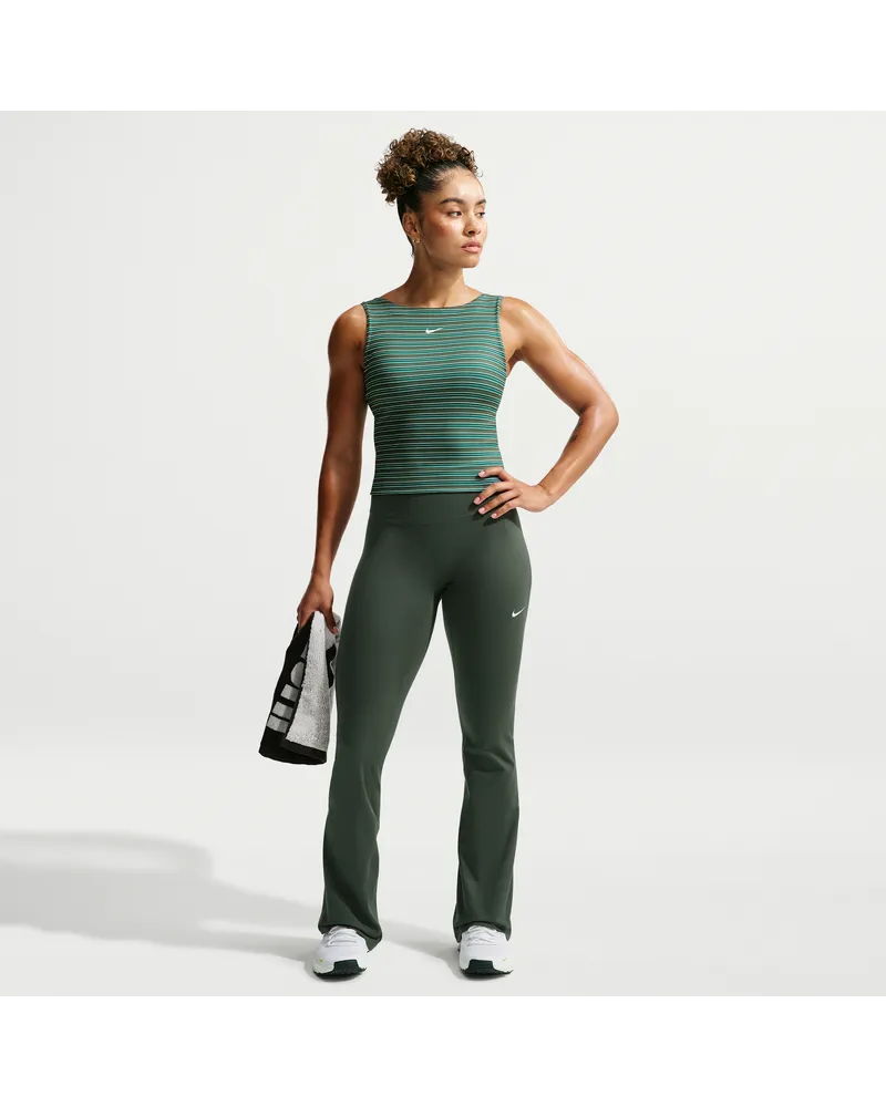 Nike One Leggings mit hohem Bund und ausgestelltem Bein (Damen) - Grün Grün