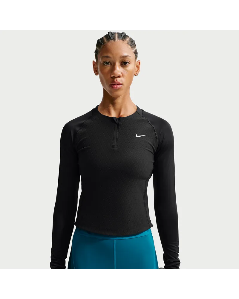 Nike Pro Sculpt Dri-FIT Longsleeve mit 1/4-Reißverschluss (Damen) - Schwarz Schwarz