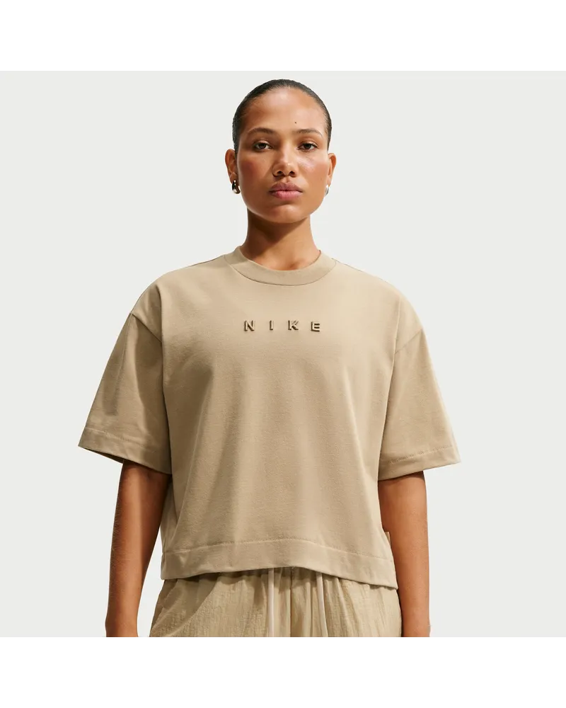 Nike Oversize-T-Shirt mit modischem verkürzten Schnitt (Damen) - Braun Braun