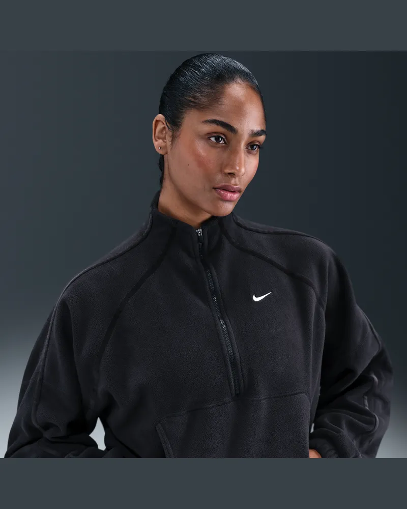 Nike One Therma-FIT Oberteil mit Halbreißverschluss (Damen) - Schwarz Schwarz