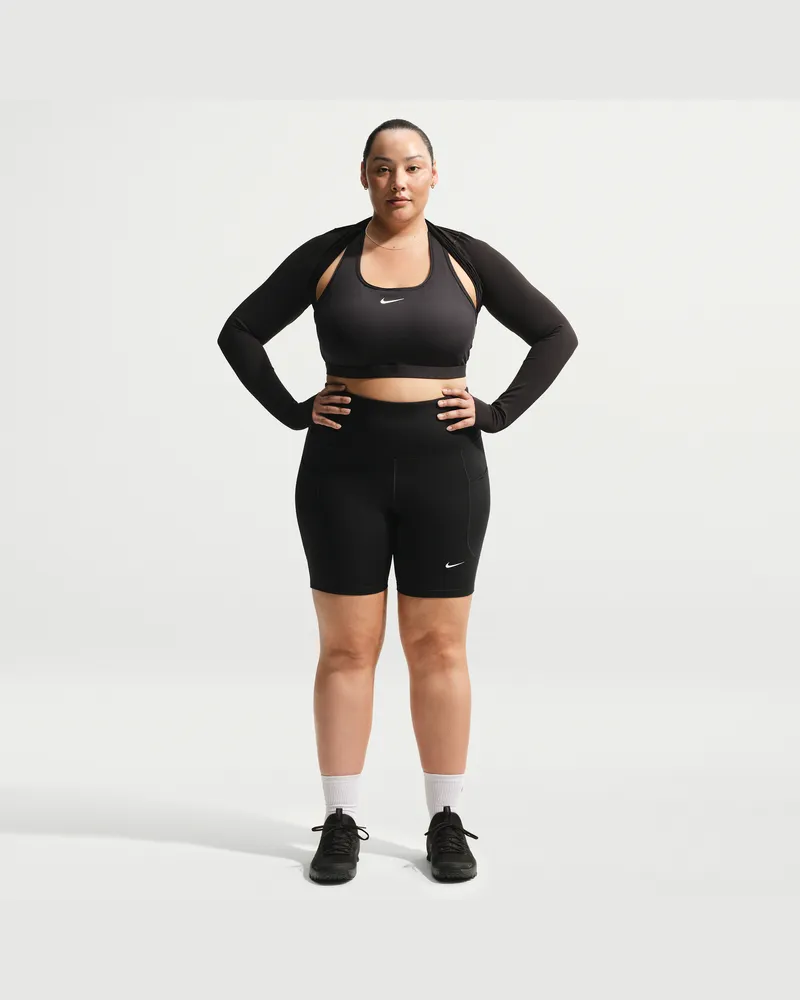 Nike One Bike Shorts mit Taschen und hohem Bund für Damen (ca. 20,5 cm) - Schwarz Schwarz