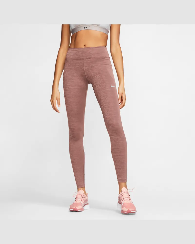 Nike Fast Lauf-Leggings mit halbhohem Bund für Damen - Braun Braun
