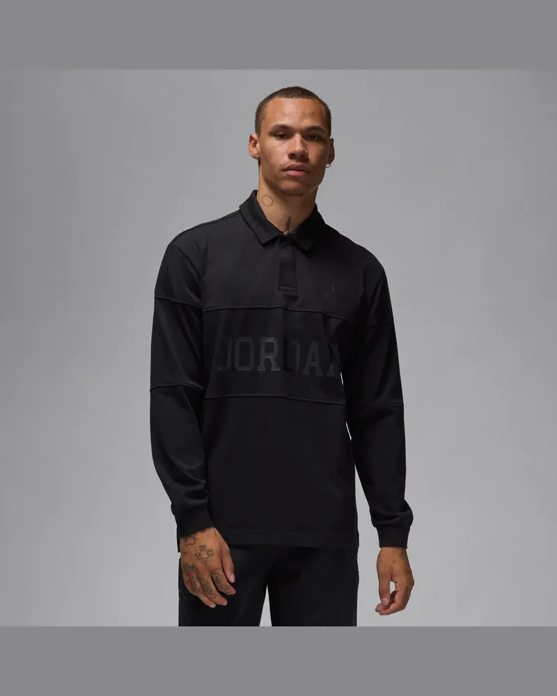 Nike Jordan Essentials Rugby-Longsleeve für Herren - Schwarz Schwarz