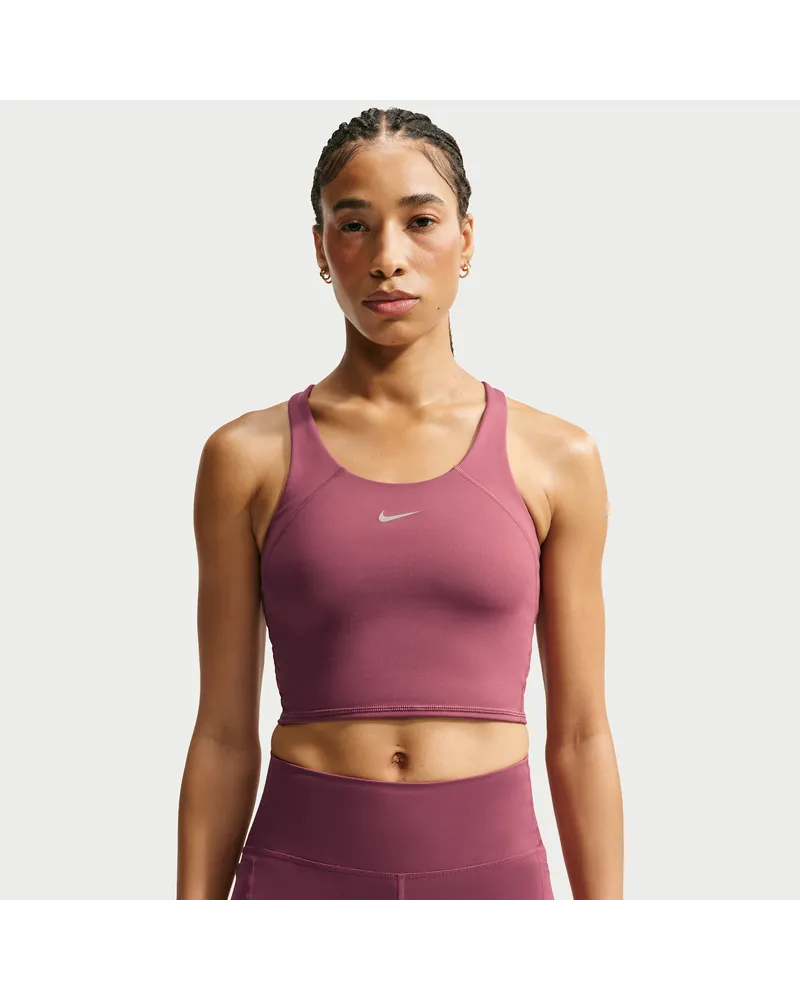 Nike Tempo verkürztes Sport-BH-Tanktop mit mittlerem Halt - Rot Rot