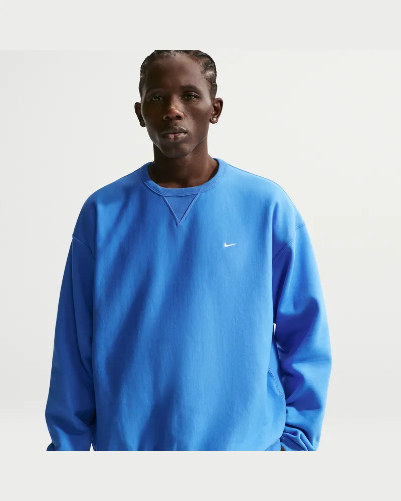 Nike Solo Swoosh Fleece-Rundhalsshirt für Herren - Blau Blau