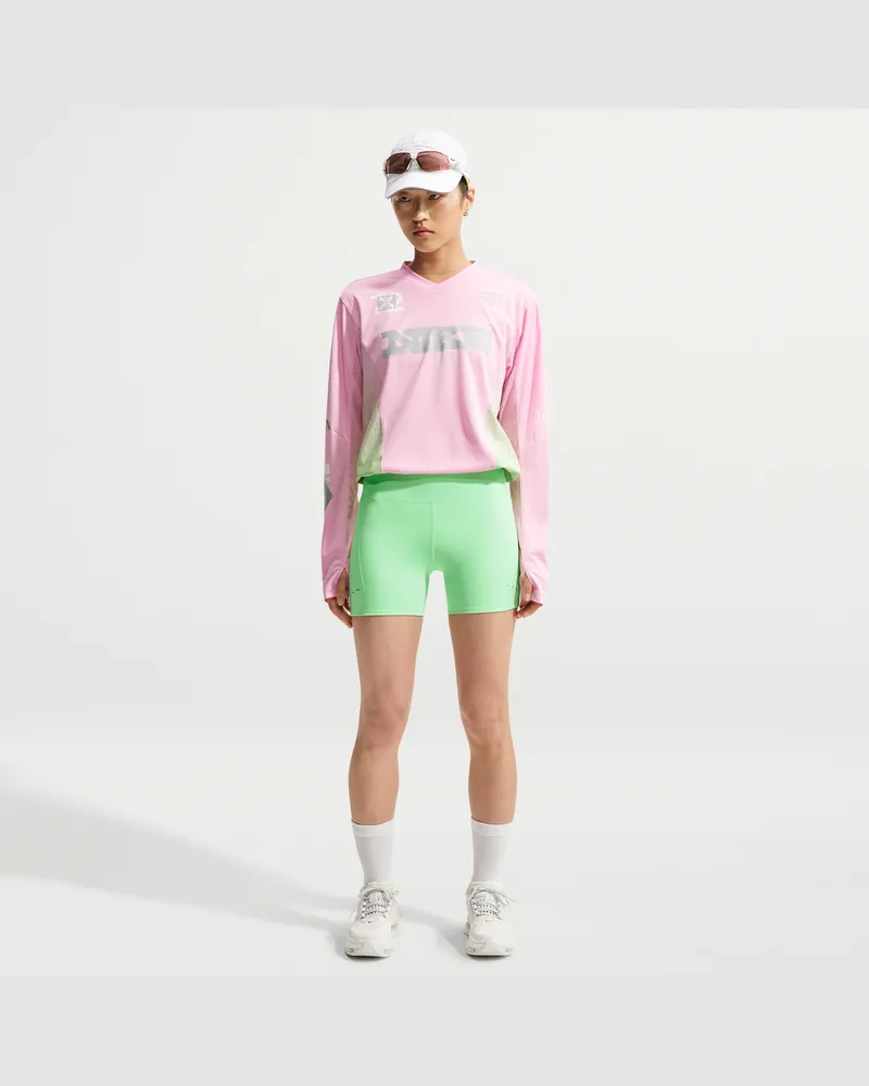 Nike Swift Damen-Laufshorts mit hohem Taillenbund und Taschen (ca. 10 cm) - Grün Grün