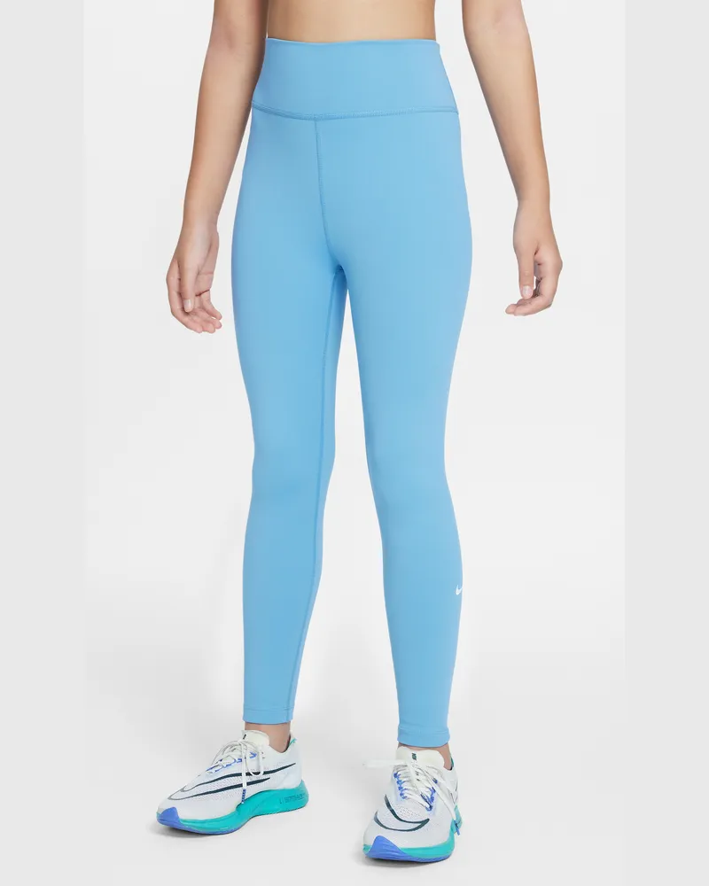 Nike One Dri-FIT-Leggings mit hohem Taillenbund für ältere Kinder (Mädchen) - Blau Blau