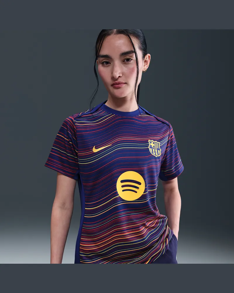 Nike FC Barcelona Academy Pro Home  Dri-FIT Pre-Match Kurzarm-Fußballoberteil (Damen) - Blau Blau