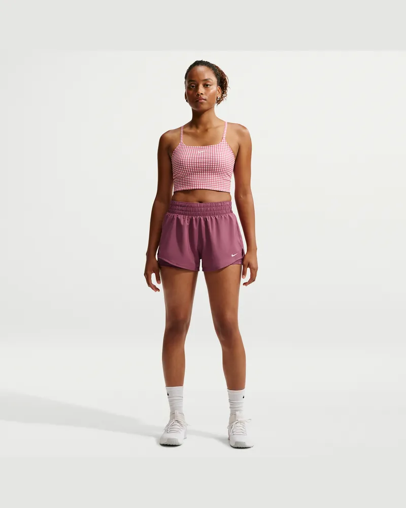 Nike One Dri-FIT 2-in-1-Shorts mit mittelhohem Taillenbund für Damen (ca. 7,5 cm) - Rot Rot