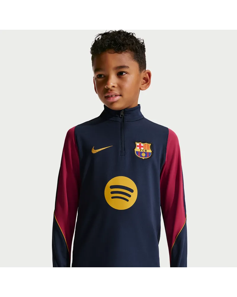 Nike FC Barcelona Strike  Dri-FIT Fußball-Drill-Oberteil aus Strickmaterial (ältere Kinder) - Blau Blau