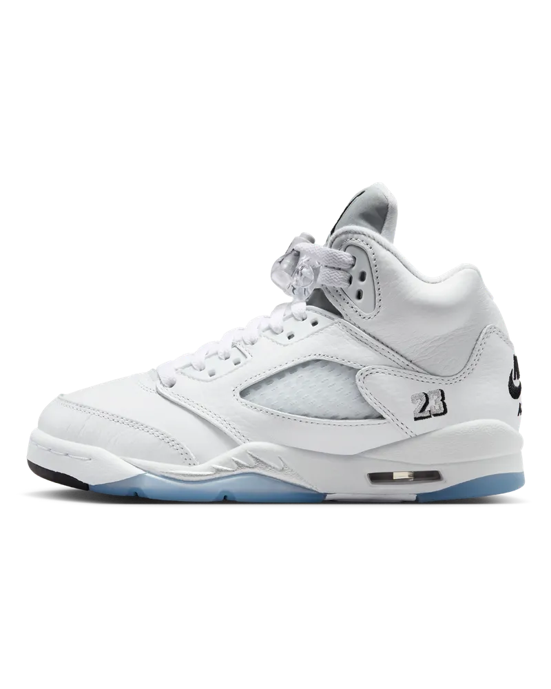 Jordan Air  5 Retro OG "White Metallic" Schuhe (ältere Kinder) - Weiß Weiß