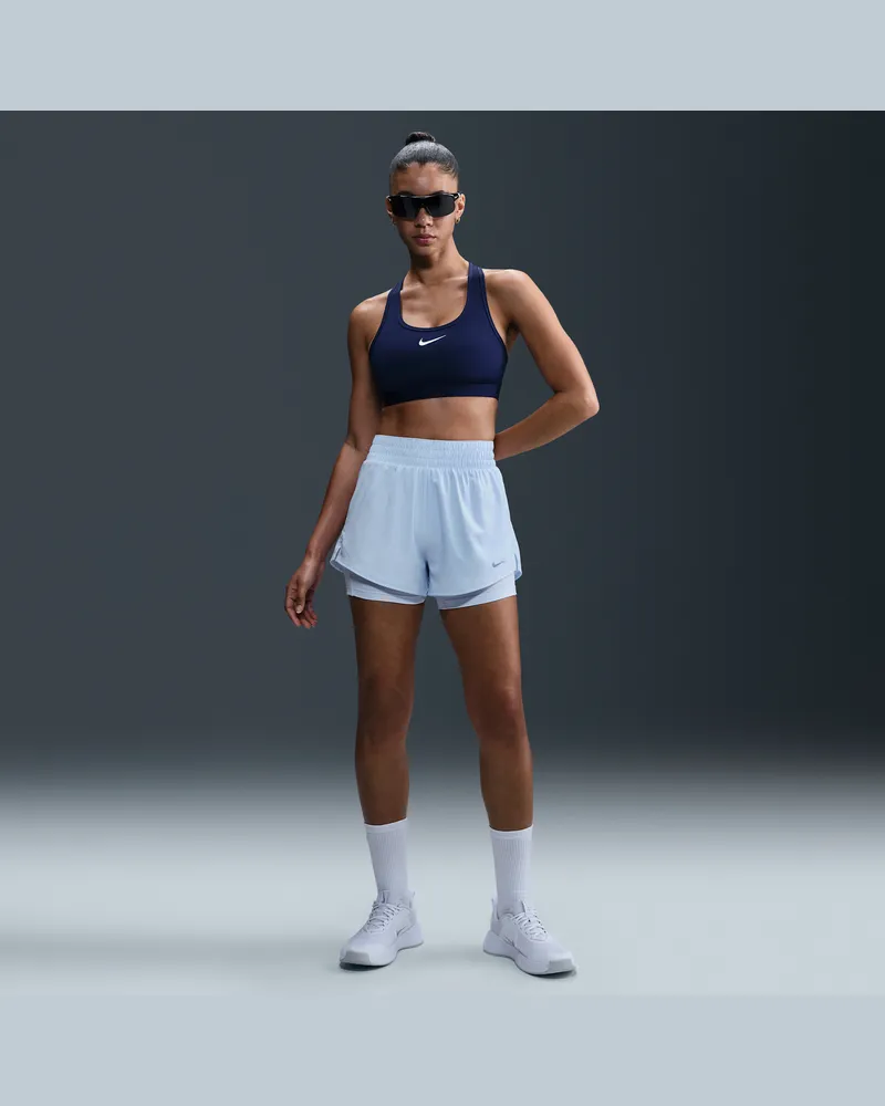 Nike One Dri-FIT 2-in-1-Shorts mit hohem Taillenbund für Damen (ca. 7,5 cm) - Blau Blau