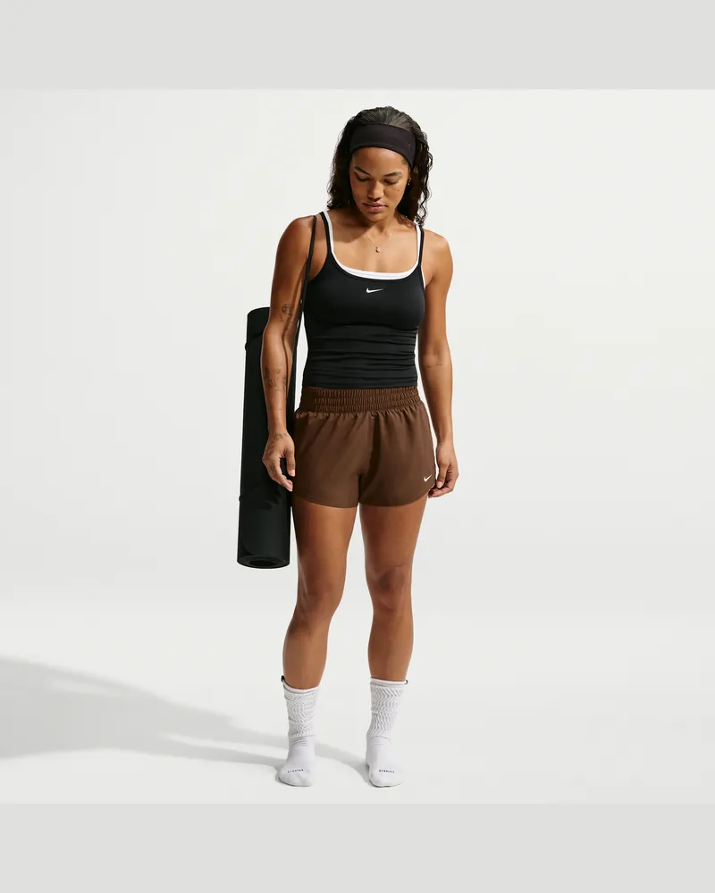 Nike One Dri-FIT-Shorts mit mittelhohem Bund und Futter für Damen (ca. 7,5 cm) - Braun Braun