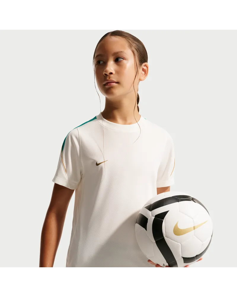 Nike Strike Dri-FIT Kurzarm-Fußballoberteil (ältere Kinder) - Weiß Weiß
