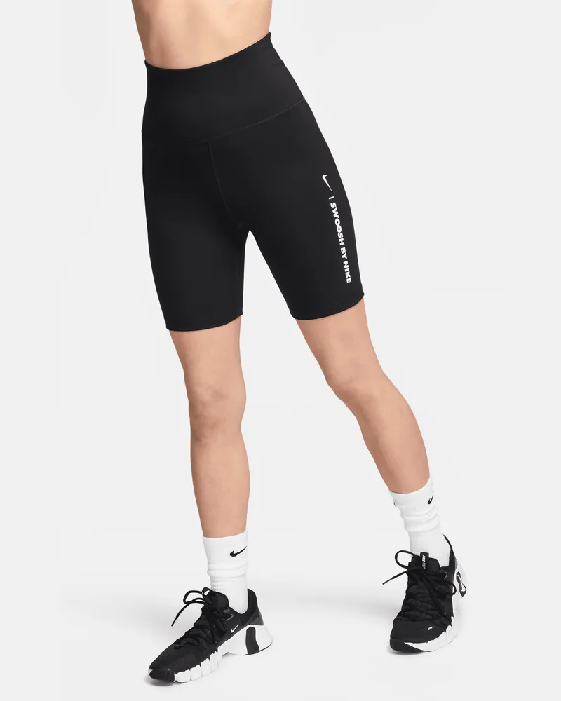 Nike One Bike-Shorts mit hohem Bund für Damen (ca. 18 cm) - Schwarz Schwarz