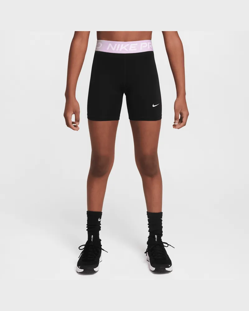 Nike Pro Dri-FIT Shorts (ca. 12,5 cm) für ältere Kinder (Mädchen) - Schwarz Schwarz