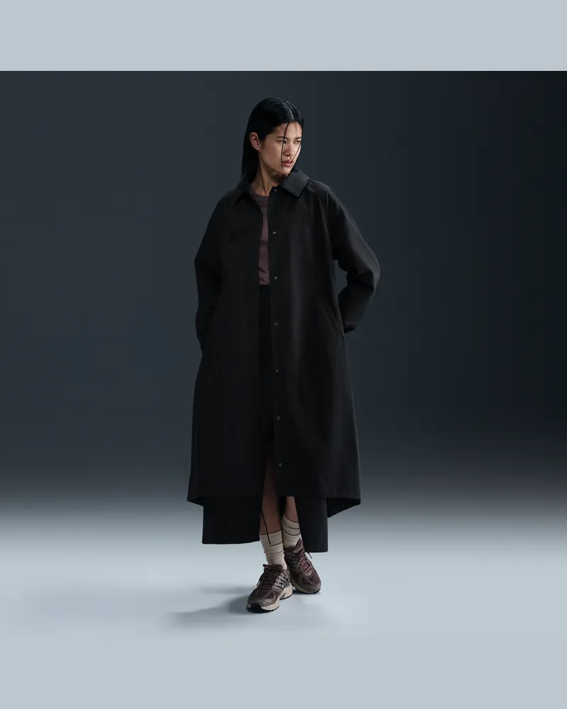 Nike Sportswear Collection lockerer Trenchcoat aus Twill (Damen) - Schwarz Schwarz