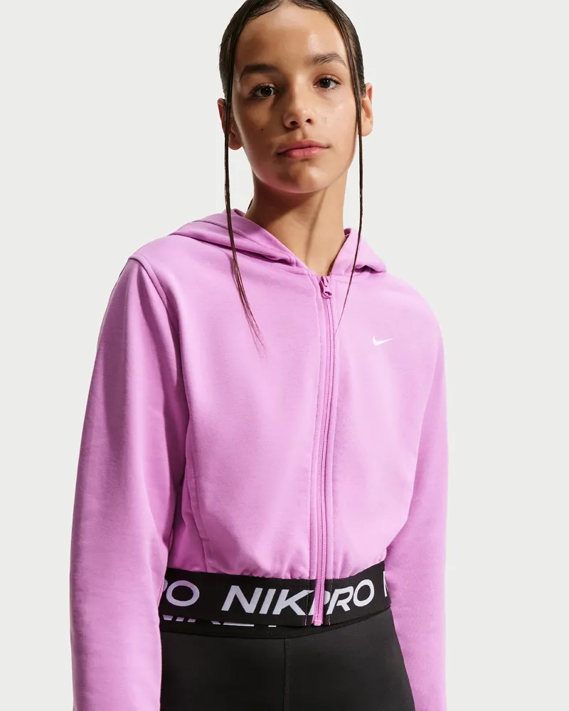 Nike Pro Fleece Dri-FIT-Kapuzenjacke (ältere Kinder) (Mädchen) - Lila Lila