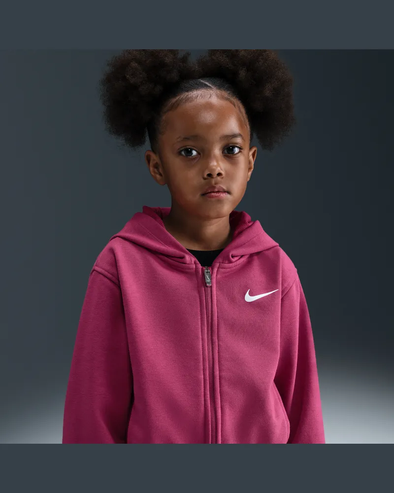 Nike Dri-FIT Essentials Pro Hoodie mit durchgehendem Reißverschluss (jüngere Kinder) - Pink Pink