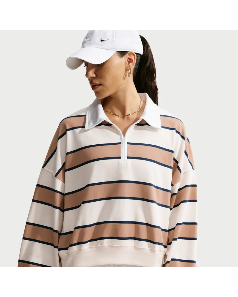 Nike Sweatshirt mit Viertelreißverschluss (Damen) - Braun Braun