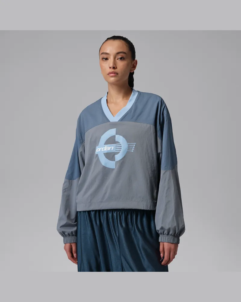 Jordan Brooklyn gewebter Pullover mit langen Ärmeln und Grafik (Damen) - Blau Blau