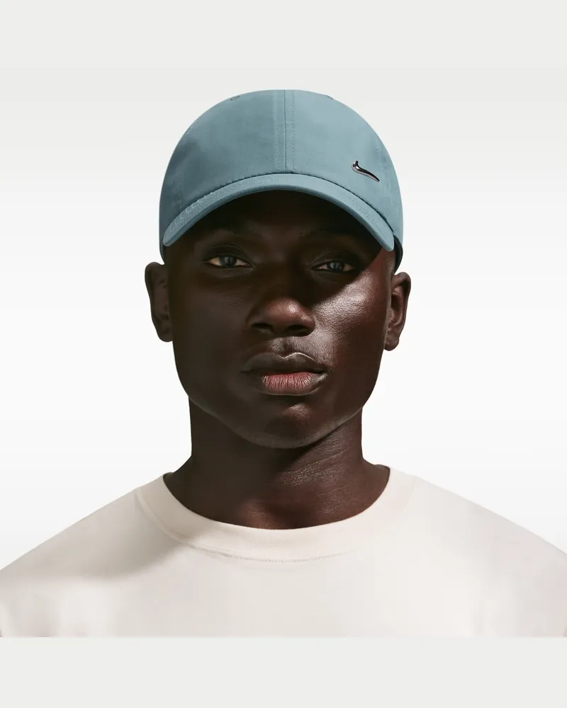 Nike Dri-FIT Club unstrukturierte Metall-Swoosh-Cap - Grau Grau