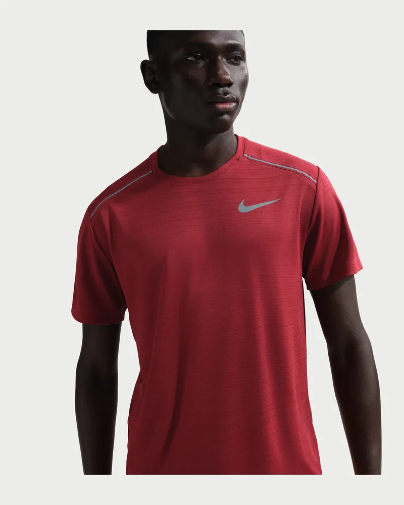 Nike Miler Kurzarm-Laufoberteil für Herren - Rot Rot