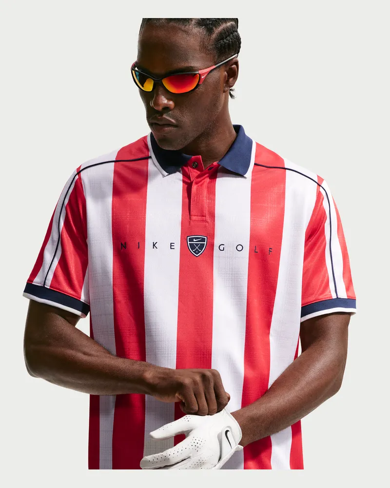 Nike Fairway Fresh Dri-FIT Golf-Kurzarm-Poloshirt in weiter Passform (Herren) - Rot Rot