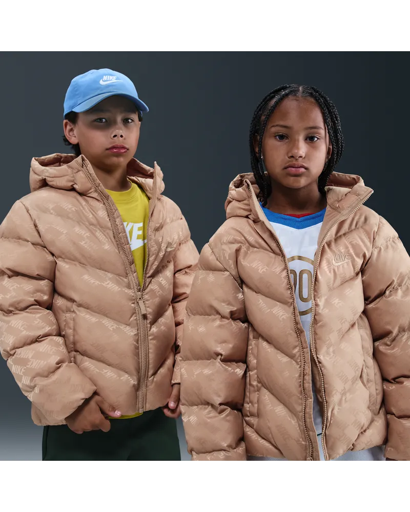 Nike Sportswear All Day Play Therma-FIT-Puffer-Jacke mit weiter Passform (ältere Kinder) - Braun Braun