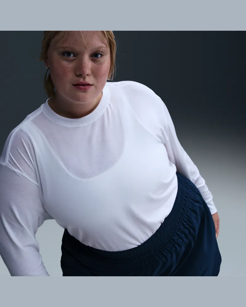 Nike One Relaxed Dri-FIT-Longsleeve (große Größen) (Damen) - Weiß Weiß