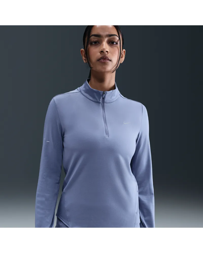 Nike Swift Dri-FIT UV-Laufoberteil mit Viertelreißverschluss (Damen) - Blau Blau