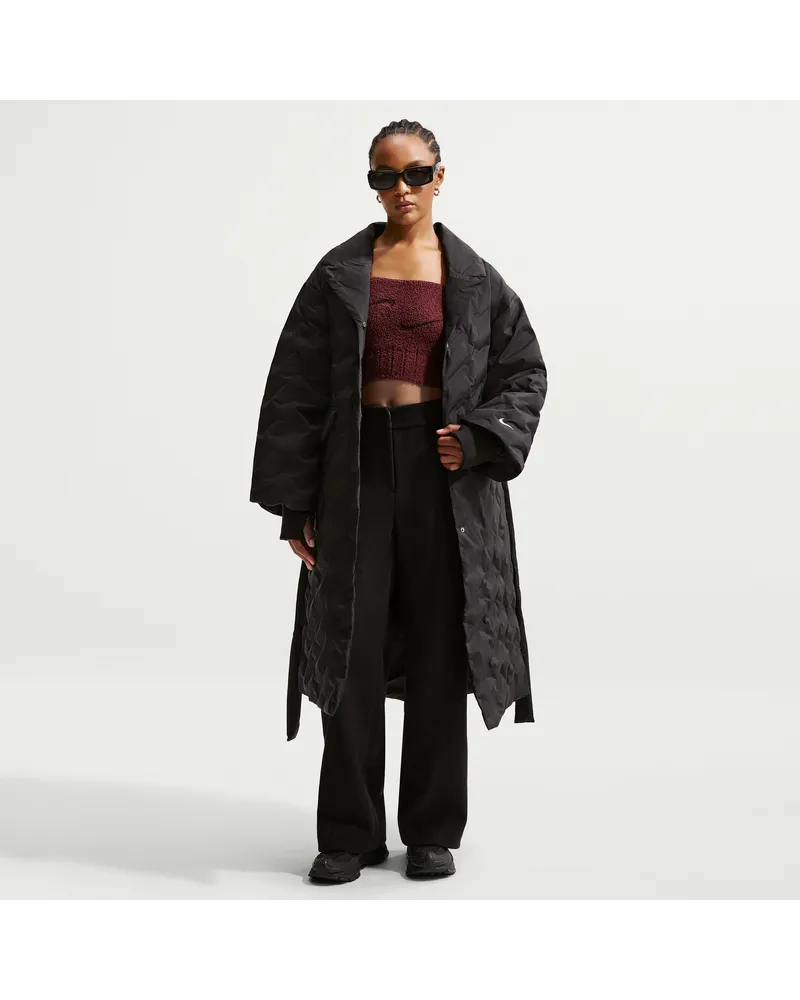 Nike Swoosh Series Oversize-Trenchcoat mit Daunenfüllung und Therma-FIT-Technologie (Damen) - Schwarz Schwarz