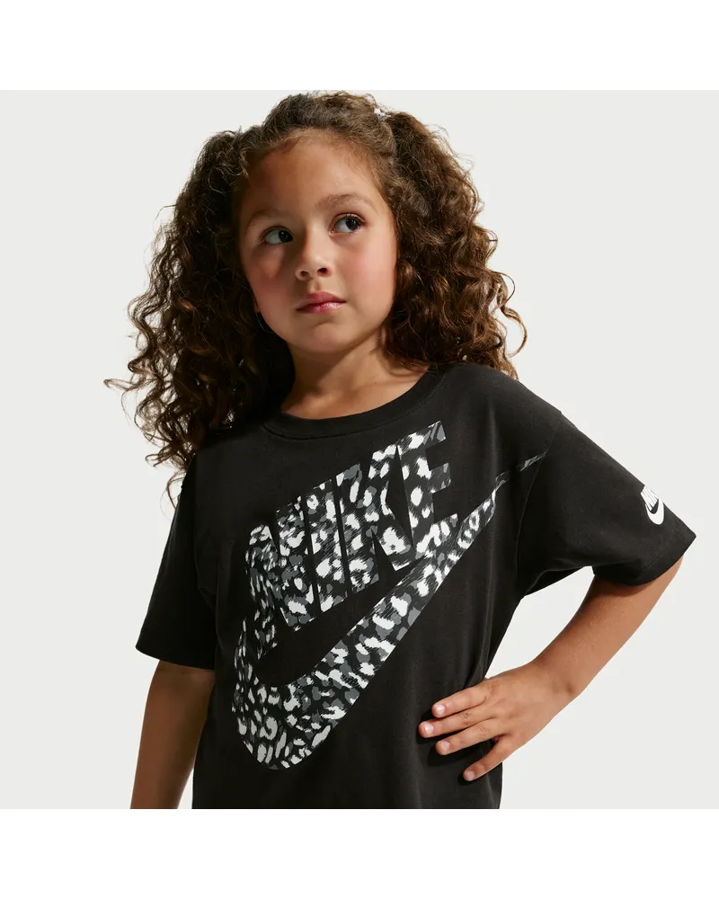 Nike T-Shirt mit Animal-Print für jüngere Kinder - Schwarz Schwarz