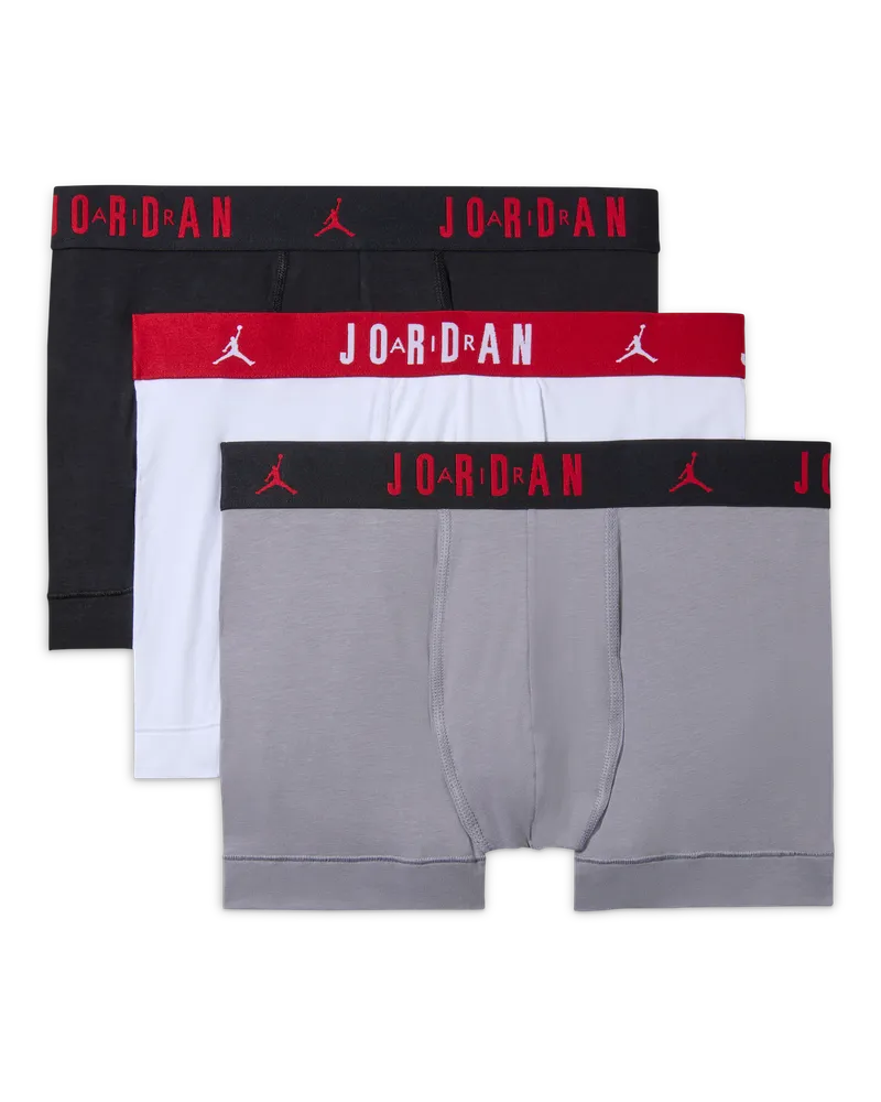 Jordan Dri-FIT Flight Boxershorts aus Baumwolle (3er-Pack, Herren) - Schwarz Schwarz