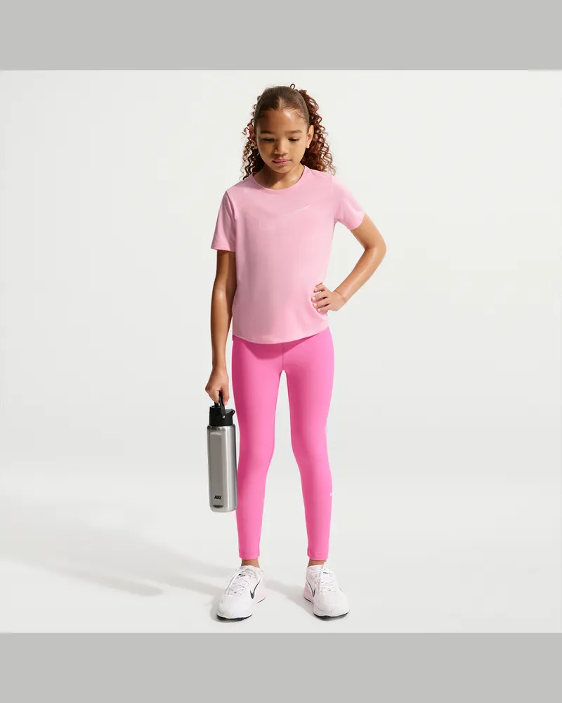 Nike One Dri-FIT-Leggings mit hohem Taillenbund für ältere Kinder (Mädchen) - Pink Pink