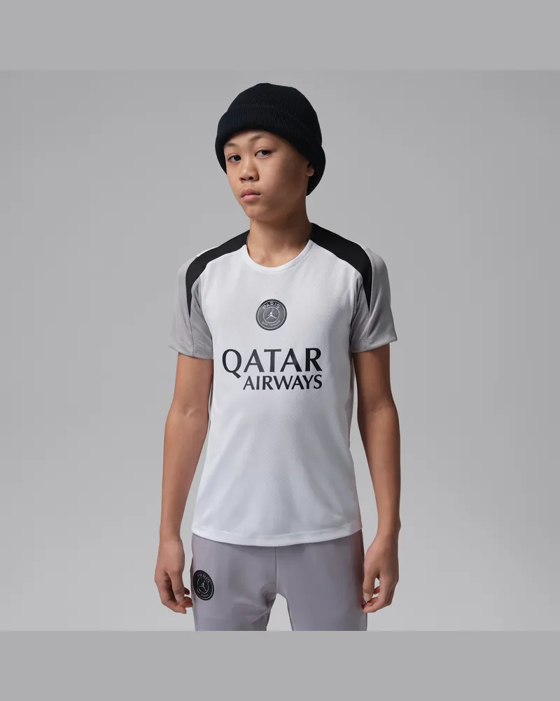 Jordan Paris Saint-Germain Strike Night Edition  Dri-FIT Kurzarm-Fußballoberteil aus Strickmaterial für ältere Kinder - Weiß Weiß
