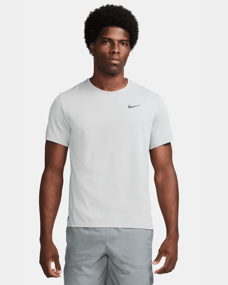 Nike Miler Nike Dri-FIT UV Kurzarm-Laufoberteil für Herren - Grau Grau