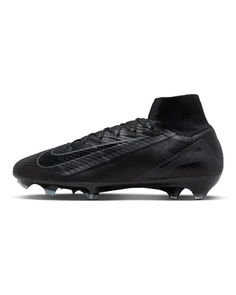 Nike Mercurial Superfly 10 Elite FG High-Top-Fußballschuh für normalen Rasen - Schwarz Schwarz