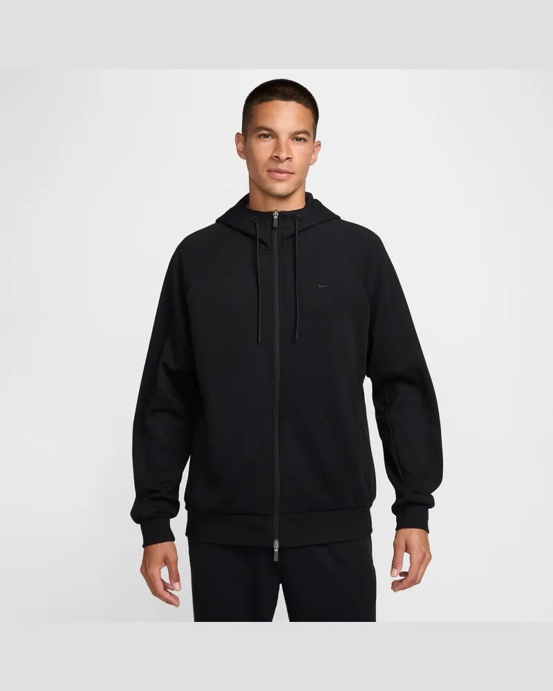 Nike Primary Fleece UV Performance Hoodie mit durchgehendem Reißverschluss und Dri-FIT-Technologie (Herren) - Schwarz Schwarz