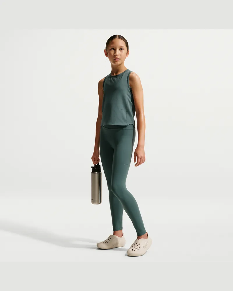 Nike MAVN Leggings mit Dri-FIT-Technologie und hohem Bund für Mädchen - Grau Grau