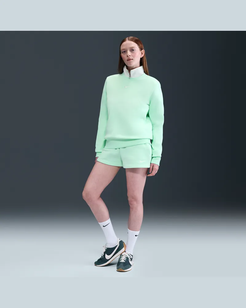 Nike Phoenix Fleece Shorts mit mittelhohem Bund (Damen, ca. 5 cm) - Grün Grün