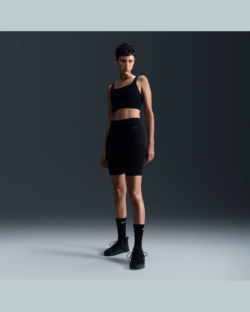 Nike Zenvy Bike Shorts mit hohem Taillenbund (Damen, ca. 20,5 cm) - Schwarz Schwarz