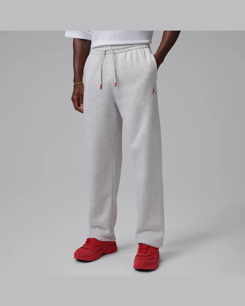 Jordan Brooklyn Statement Fleece-Hose mit offenem Saum (Herren) - Grau Grau