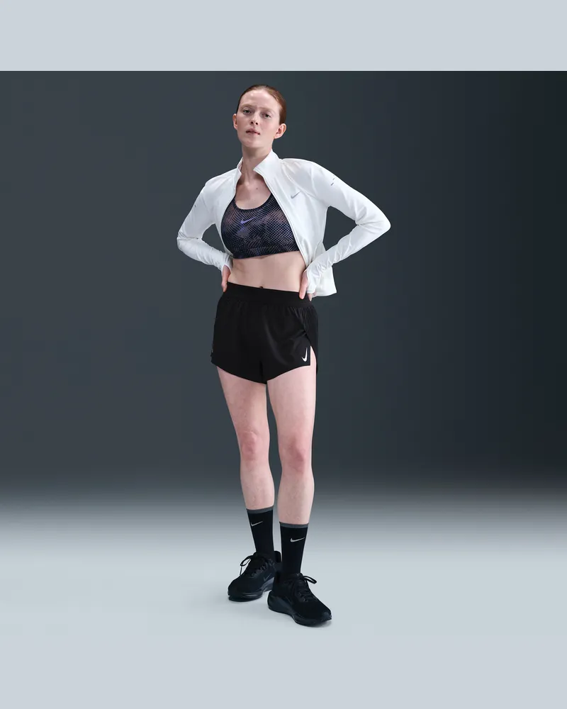 Nike AeroSwift Dri-FIT ADV Laufshorts mit mittelhohem Bund und Innenslip (Damen, ca. 7,5 cm) - Schwarz Schwarz