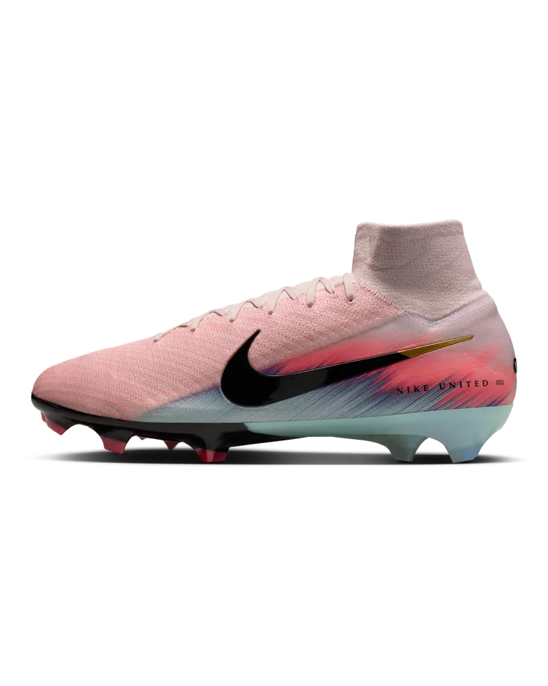 Nike United Mercurial Superfly 10 Elite High-Top-Fußballschuh für normalen Rasen - Pink Pink