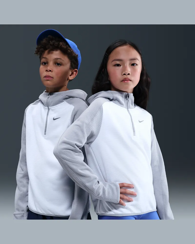 Nike Therma-FIT-Oberteil mit Viertelreißverschluss (ältere Kinder) - Weiß Weiß