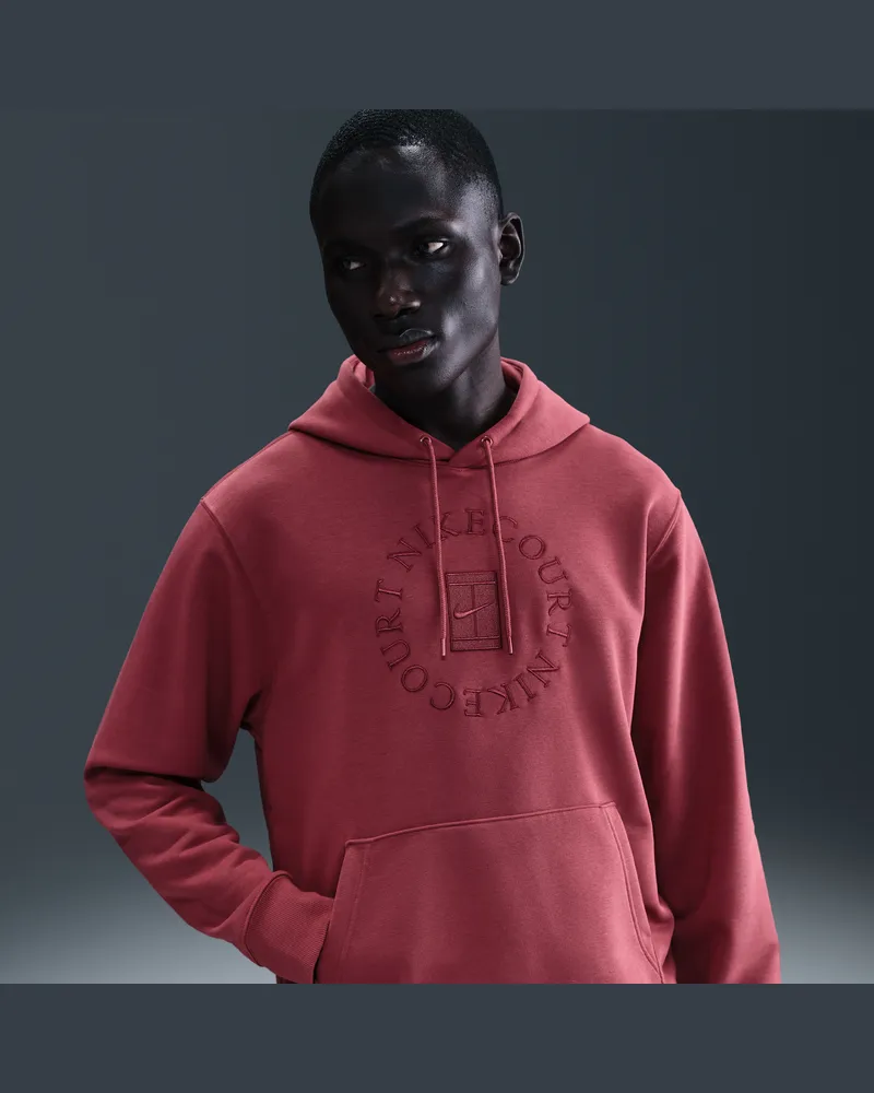 Nike Court Heritage Dri-FIT Tennis-Hoodie aus French Terry (Herren) - Rot Rot